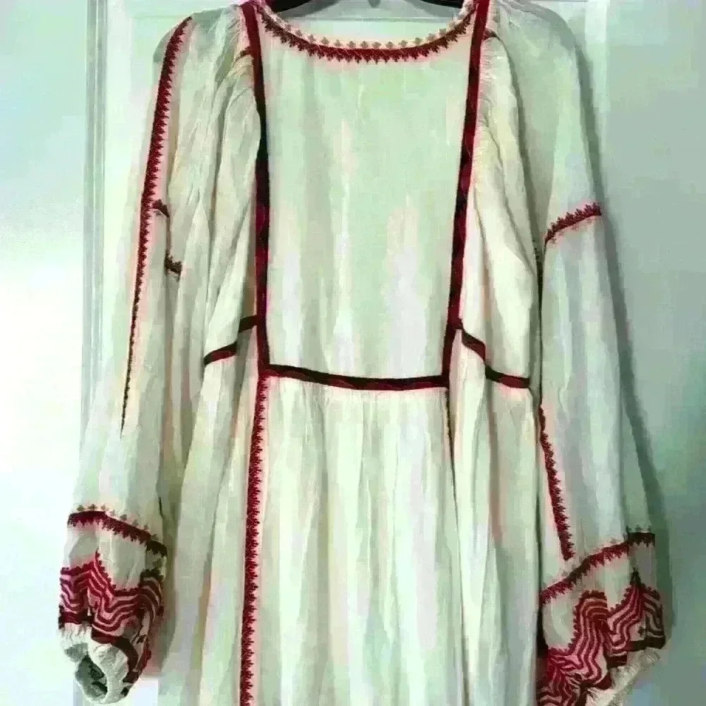 NWOT. Free People Women's Sweet Escape Midi Dress. Med., Cream with acce… - Picture 9 of 12